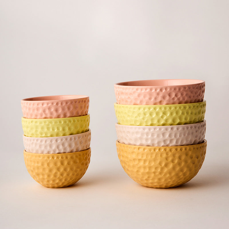 Pastel Pop Bowl Set Med Cantaloupe Mix