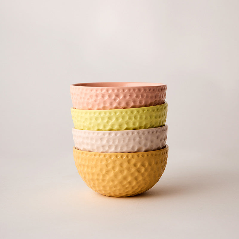 Pastel Pop Bowl Set Med Cantaloupe Mix