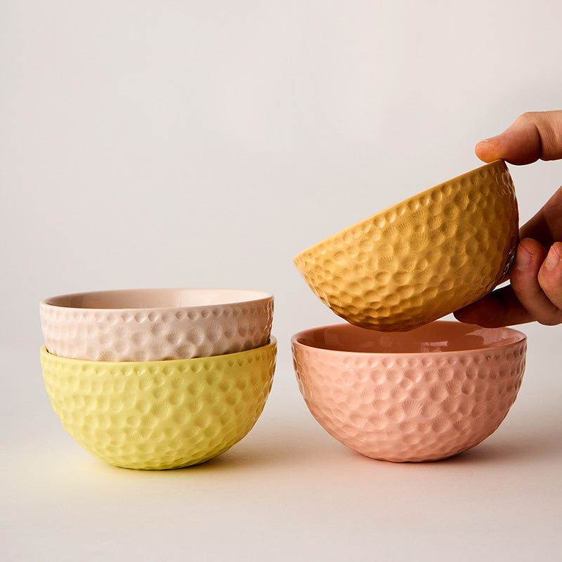 Pastel Pop Bowl Set Med Cantaloupe Mix