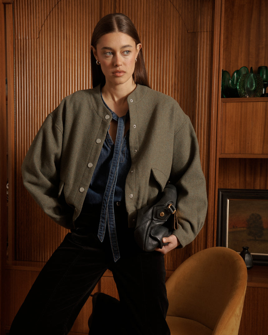 Peyton Bomber Jacket Khaki