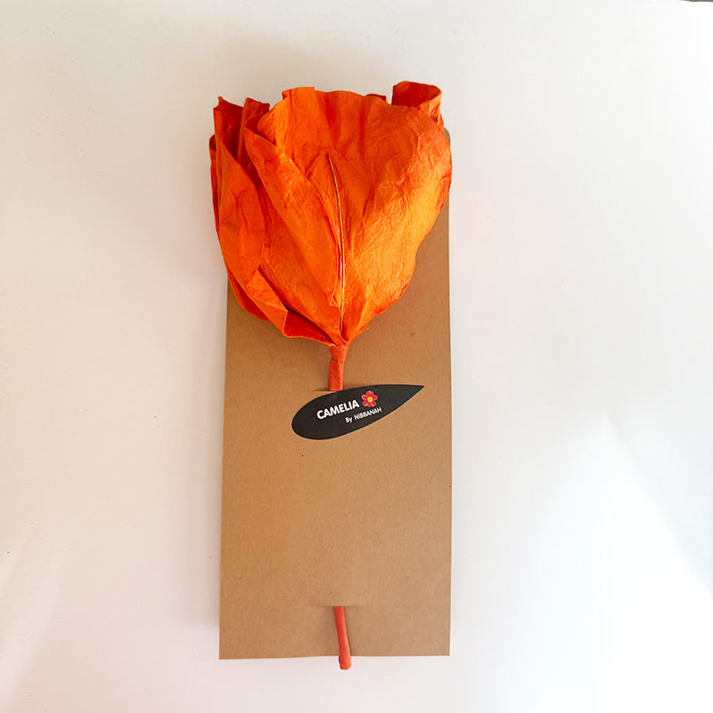 Camelia Paper Flower Orange