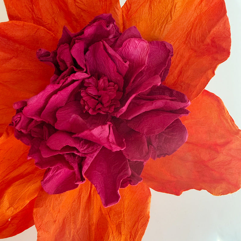 Camelia Paper Flower Orange