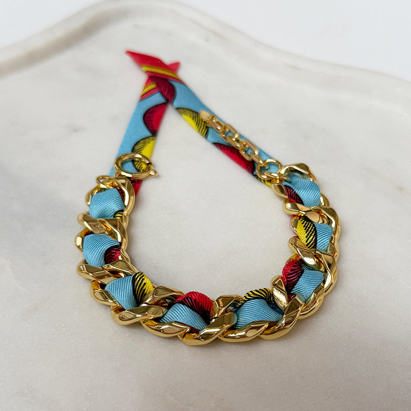 Decembre Gold Bracelet with 1cm Bim Bright Silk Twill