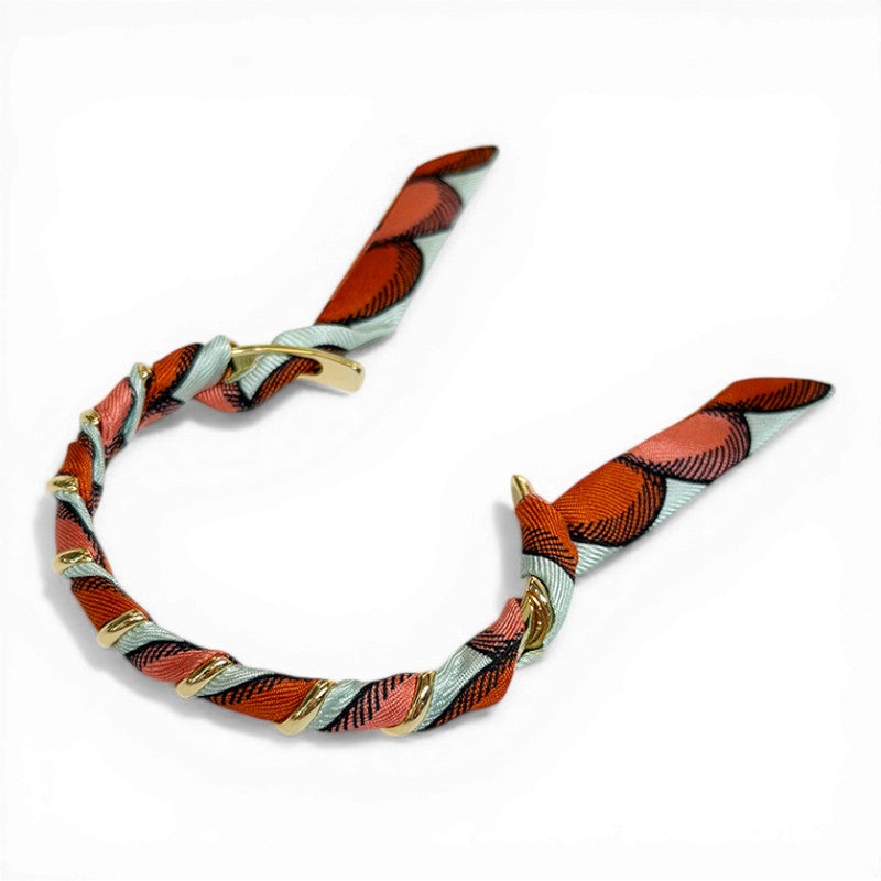 Octobre Gold Bracelet with 1cm Bim Soft Silk Twill