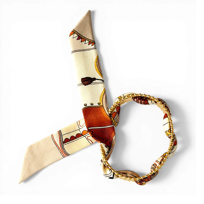 Diva Gold Bracelet with 2cm Salon Brown Twill