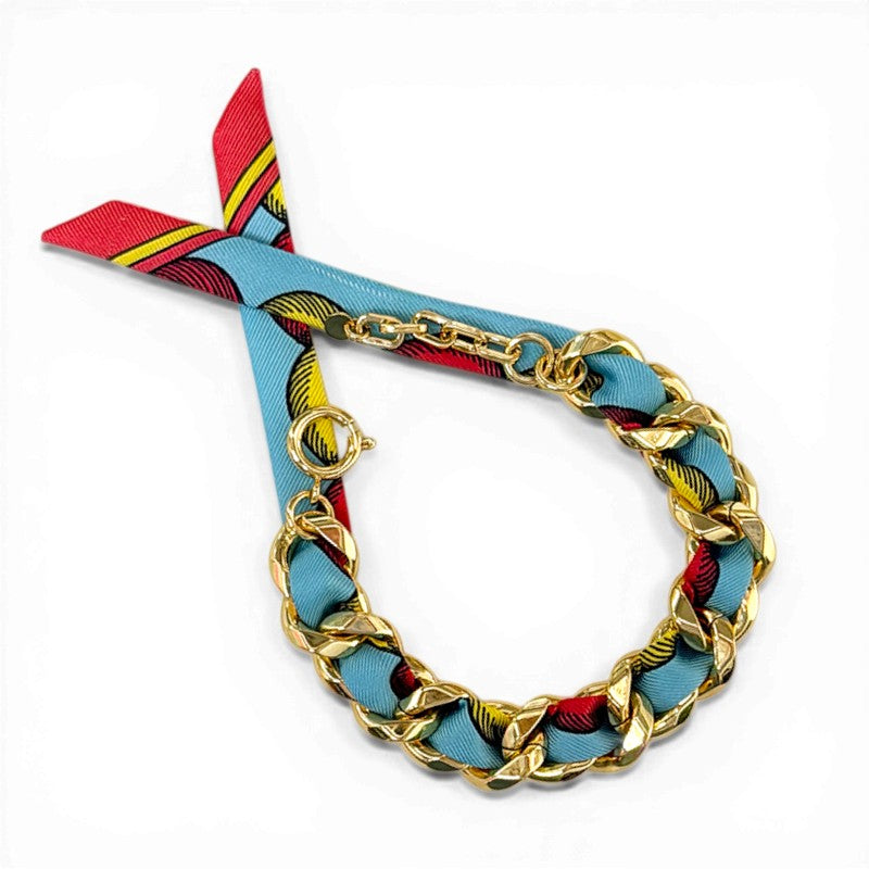 Decembre Gold Bracelet with 1cm Bim Bright Silk Twill