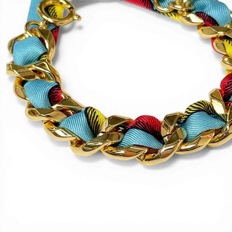 Decembre Gold Bracelet with 1cm Bim Bright Silk Twill