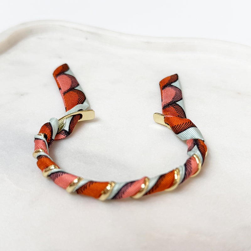 Octobre Gold Bracelet with 1cm Bim Soft Silk Twill