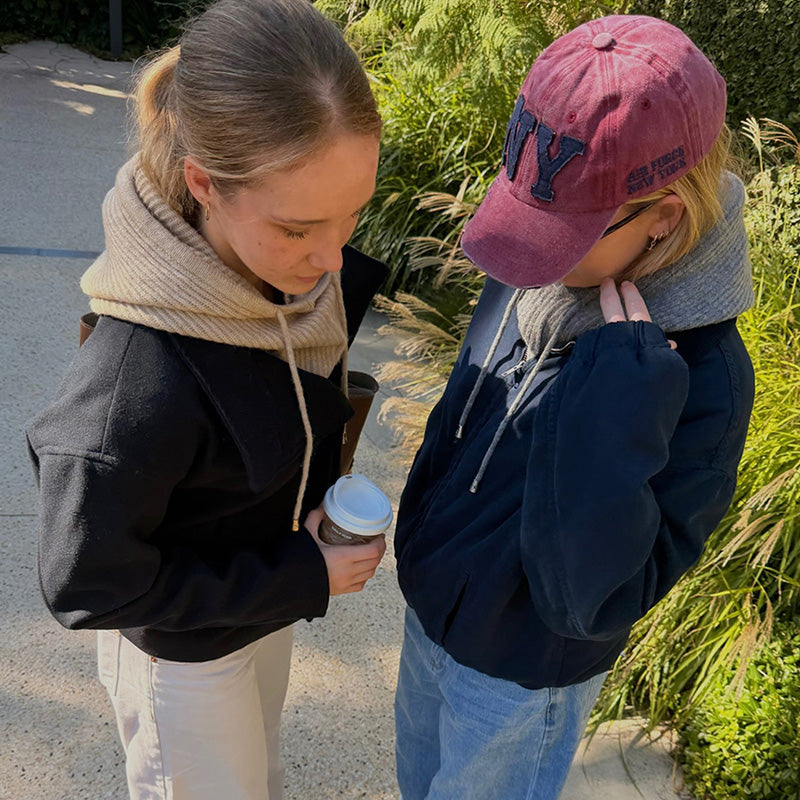 Cagoule Knit Hood Light Grey