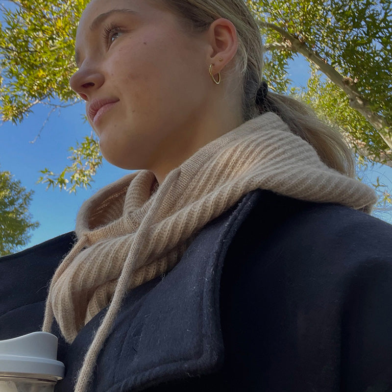 Cagoule Knit Hood Camel