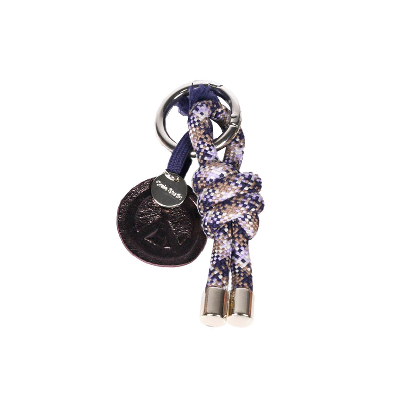 Rope Knot Key Ring Square Navy Multi