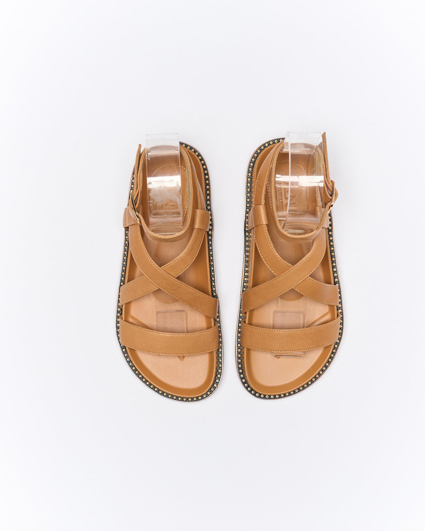 Presly Leather Sandal Coconut Tan