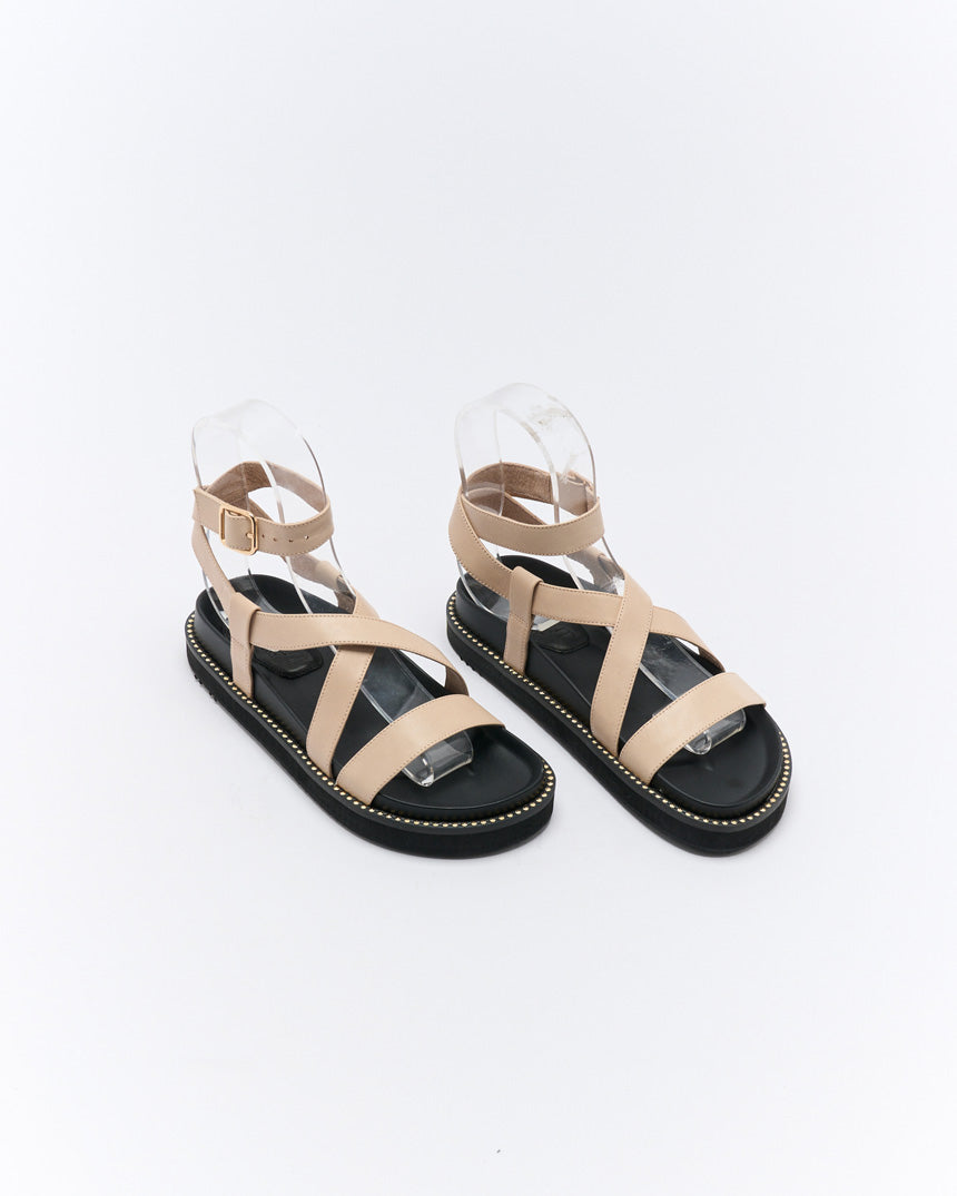 Presly Leather Sandal Oyster