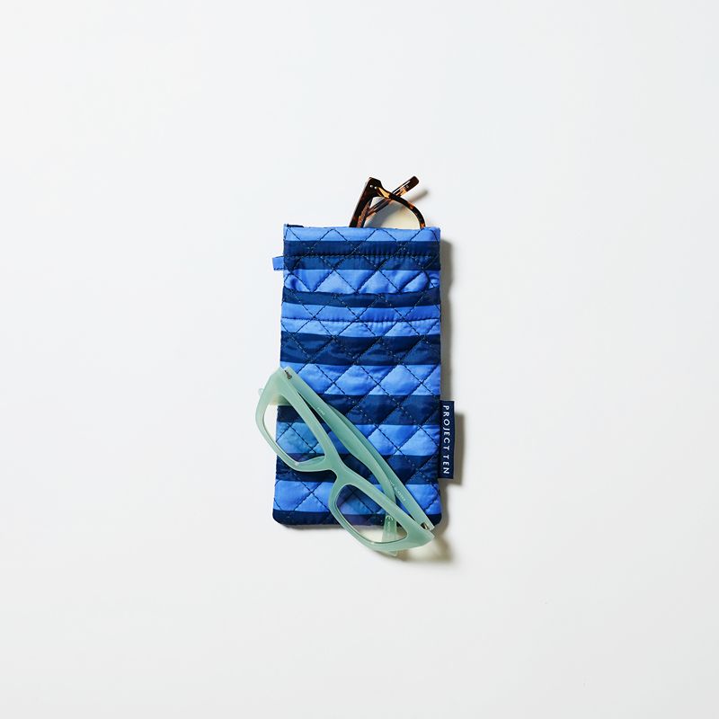 Double Glasses Case Blue Stripe