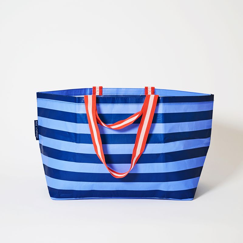 Oversize Tote Blue Stripe
