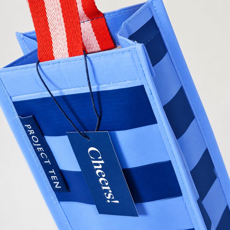 Wine Bag Blue Stripe