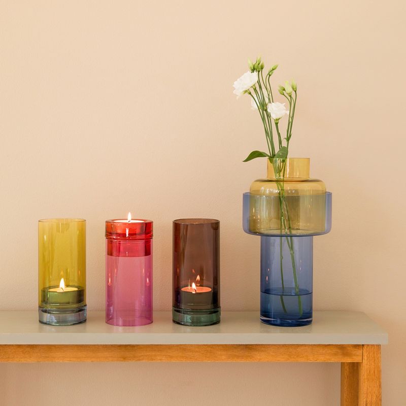 Lys Glass Lantern Pink