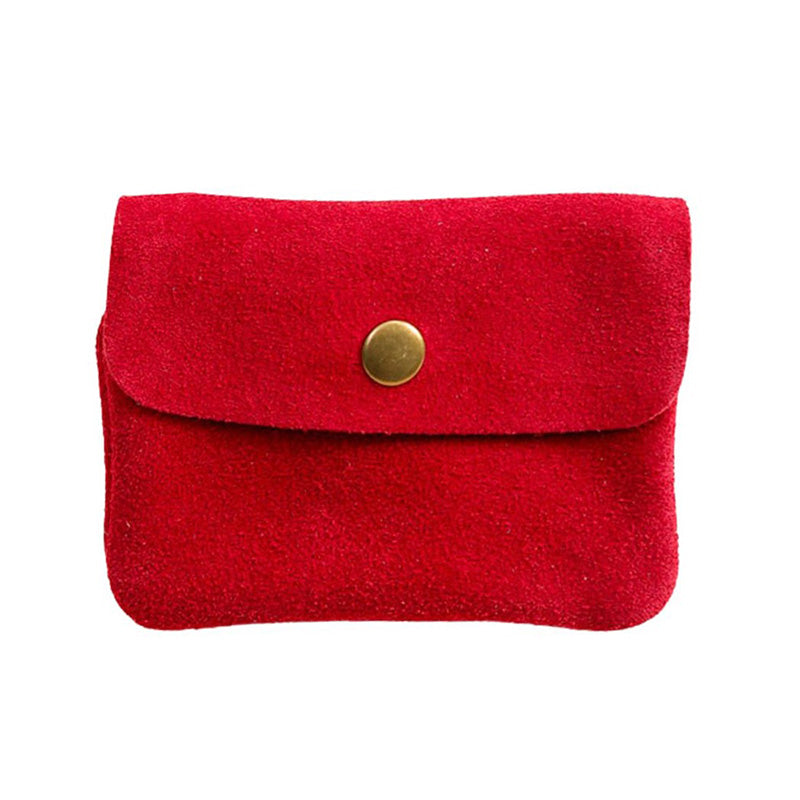 Mini Suede Wallet Red