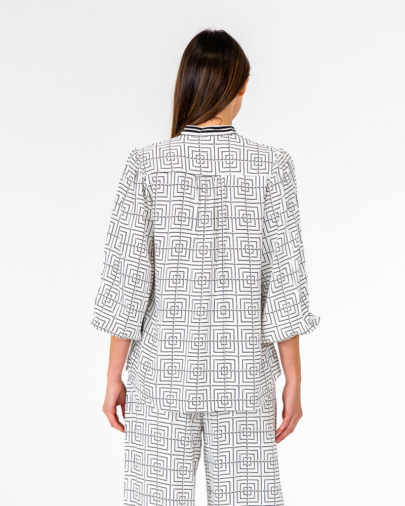 Rosa Blouse Geo Grid