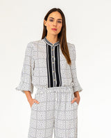 Rosa Blouse Geo Grid