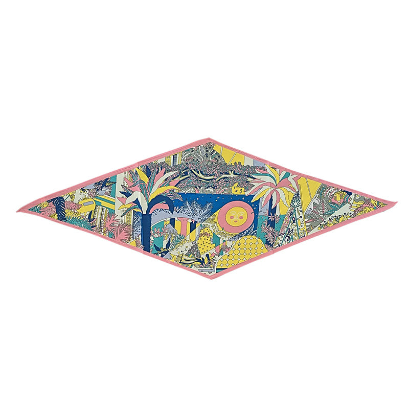 Printed Satin Scarf Sunshine Pink
