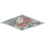 Printed Satin Scarf Animals Blue