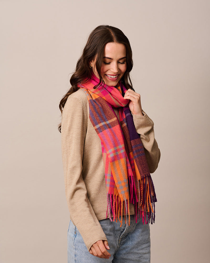 Pink/Purple Check Scarf