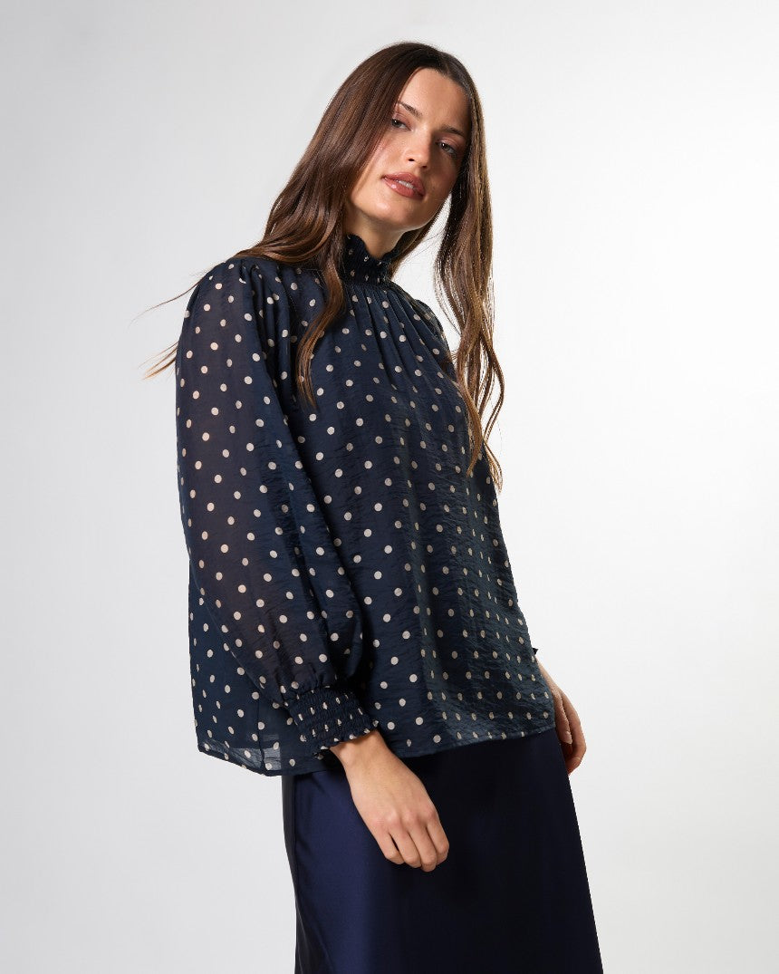 Sylvie Blouse Midnight Dot