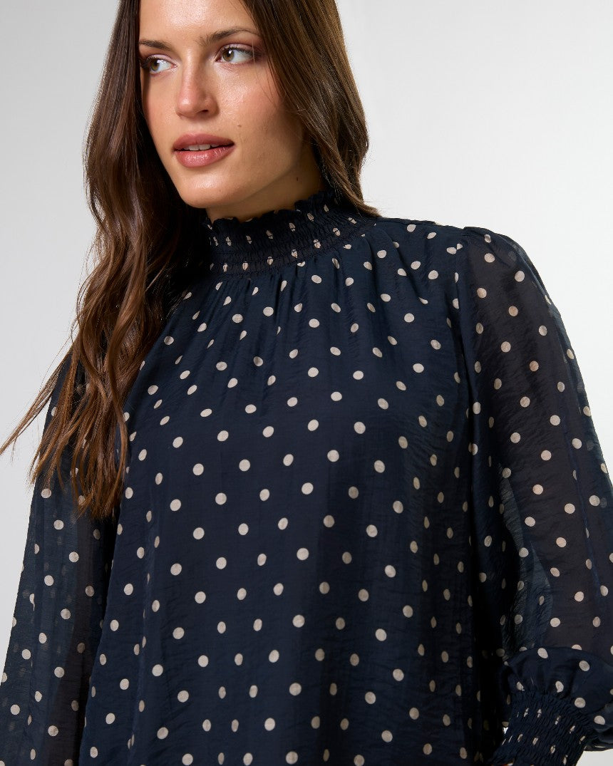 Sylvie Blouse Midnight Dot