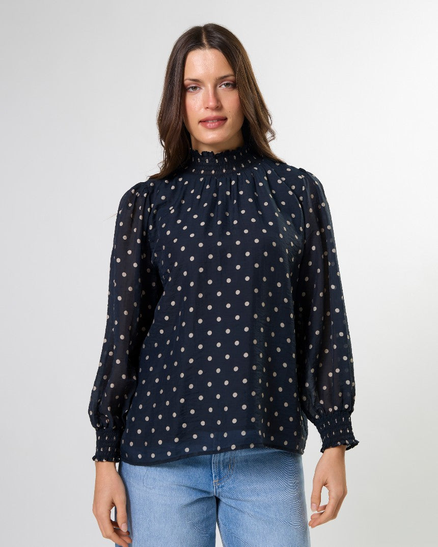 Sylvie Blouse Midnight Dot