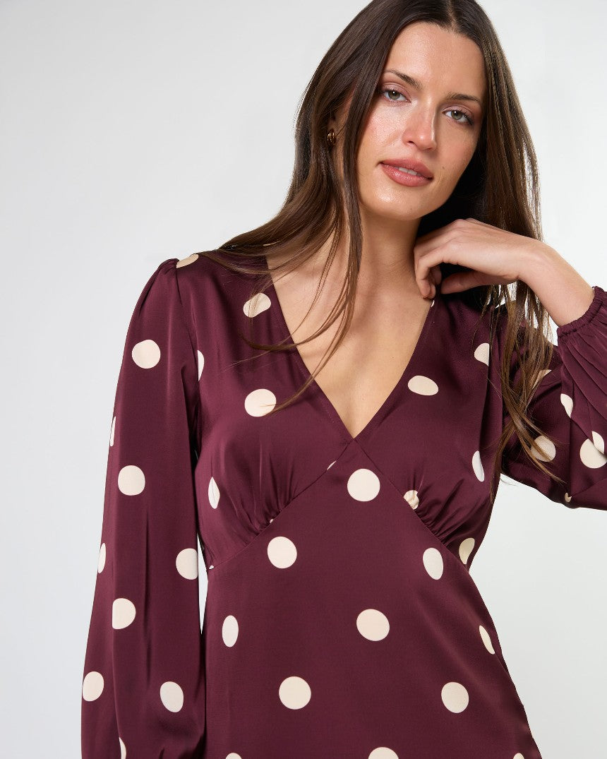Sloane Dress Wine Drop