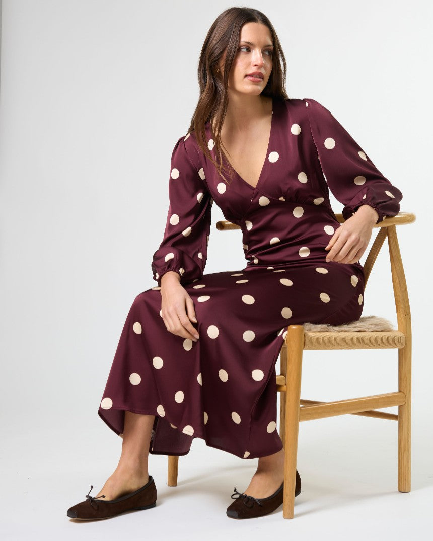 Sloane Dress Wine Drop