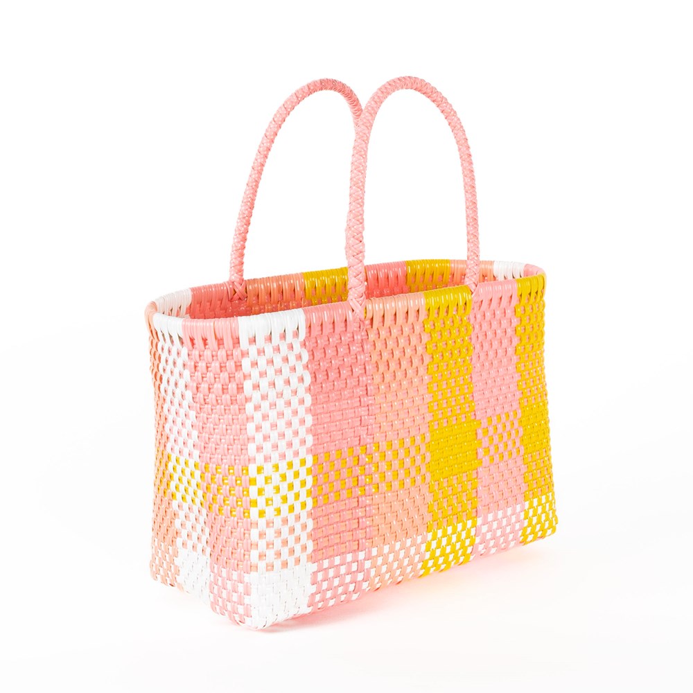 Carla Basket Yellow Pink Small
