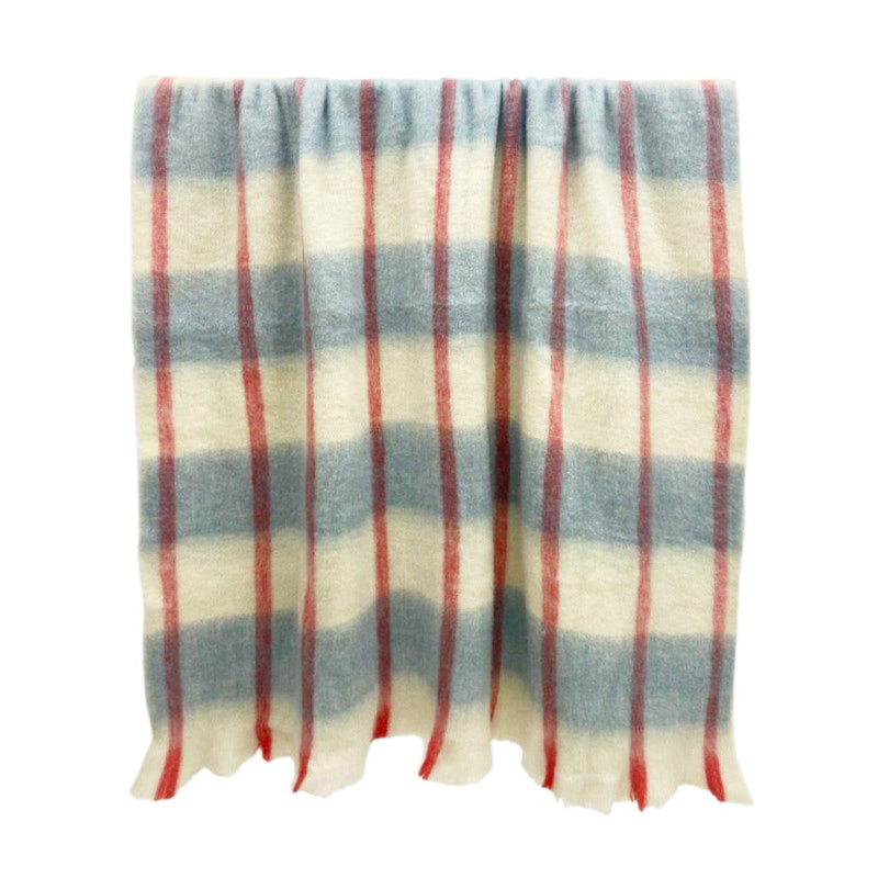 Sheena Wool Blend Throw Blue