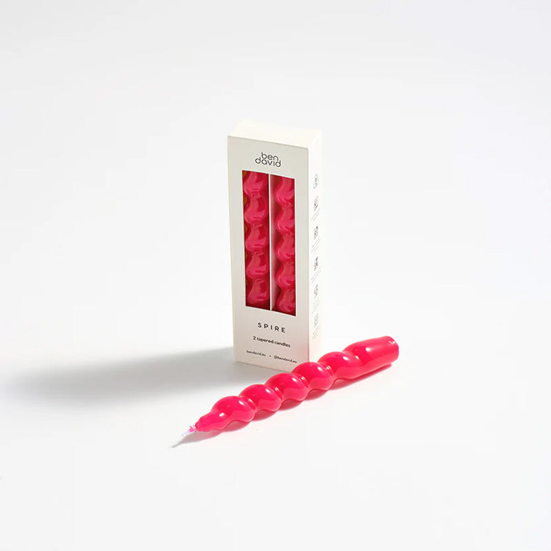 Spire Candle Magenta Pair