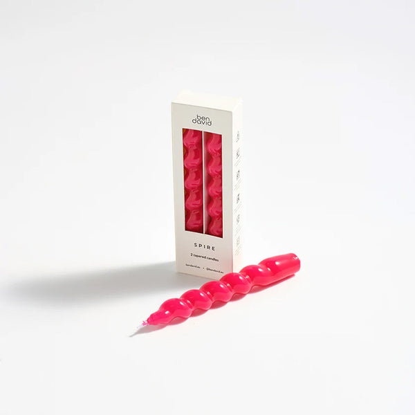 Spire Candle Magenta Pair