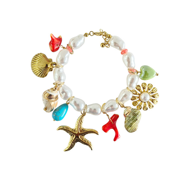 Pearl Charm Bracelet Shell