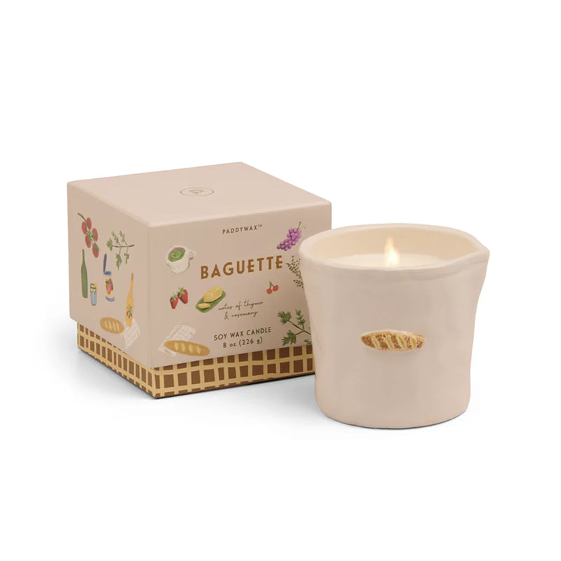 Bistro French Baguette Embossed Candle