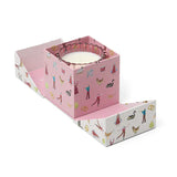 Holiday Glass Candle Pink Peppermint