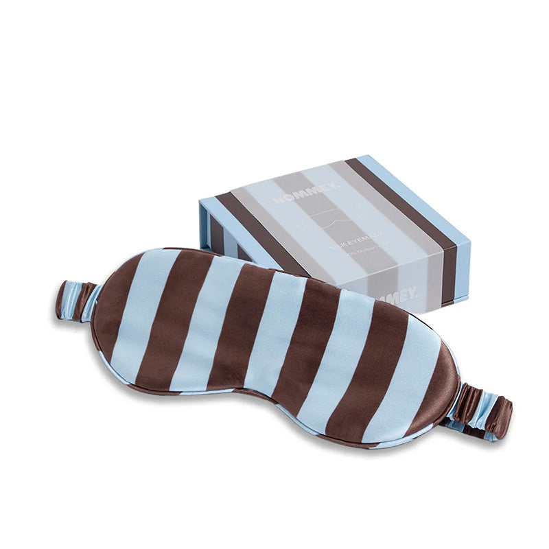 Silk Eye Mask Iced Choc Stripes