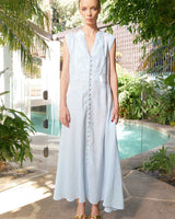 Summer Linen Maxi Dress Sky