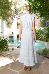 Summer Linen Maxi Dress Sky