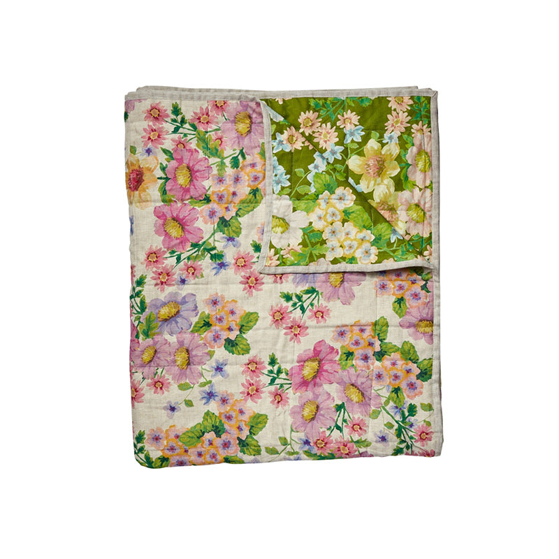 Buttercup Olive Quilted Throw