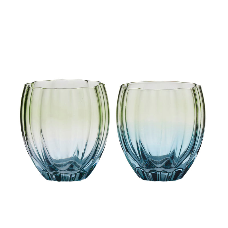 Lotti Tulip Tumblers Set of 2 Green/Blue