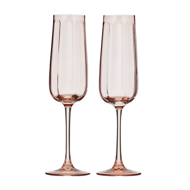 Studio Glass Flutes Peach Set of 2