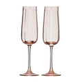 Studio Glass Flutes Peach Set of 2