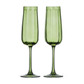 Studio Glass Flutes Olive Set of 2