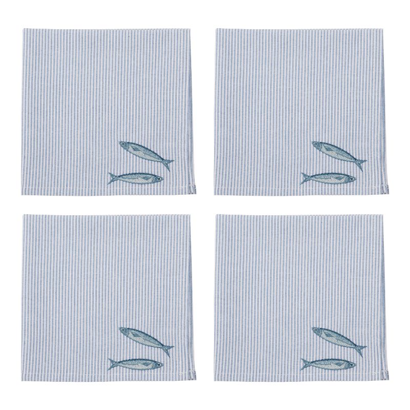 Lofoten Set of 4 Cotton Stripe Fish Napkins
