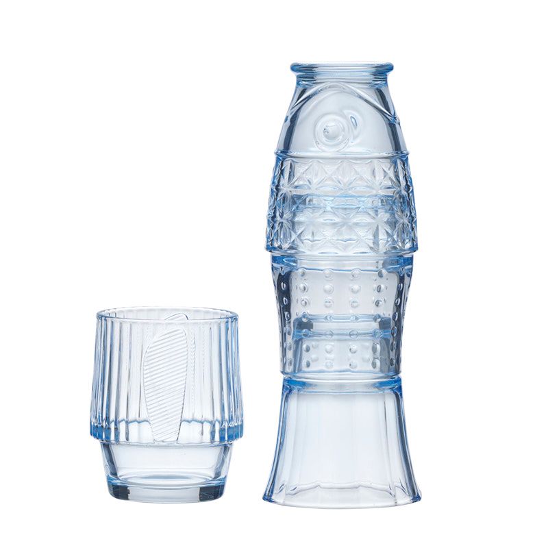 Frank Stackable Fish Glasses Set of 4 Sky Blue
