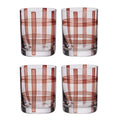 Max Check Glass Tumblers Set of 4 Chocolate